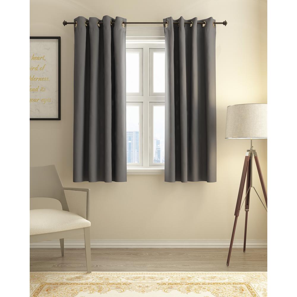 Furinno Collins Blackout Curtain 52x63 in. 1 Panel, Dark Grey. Picture 5