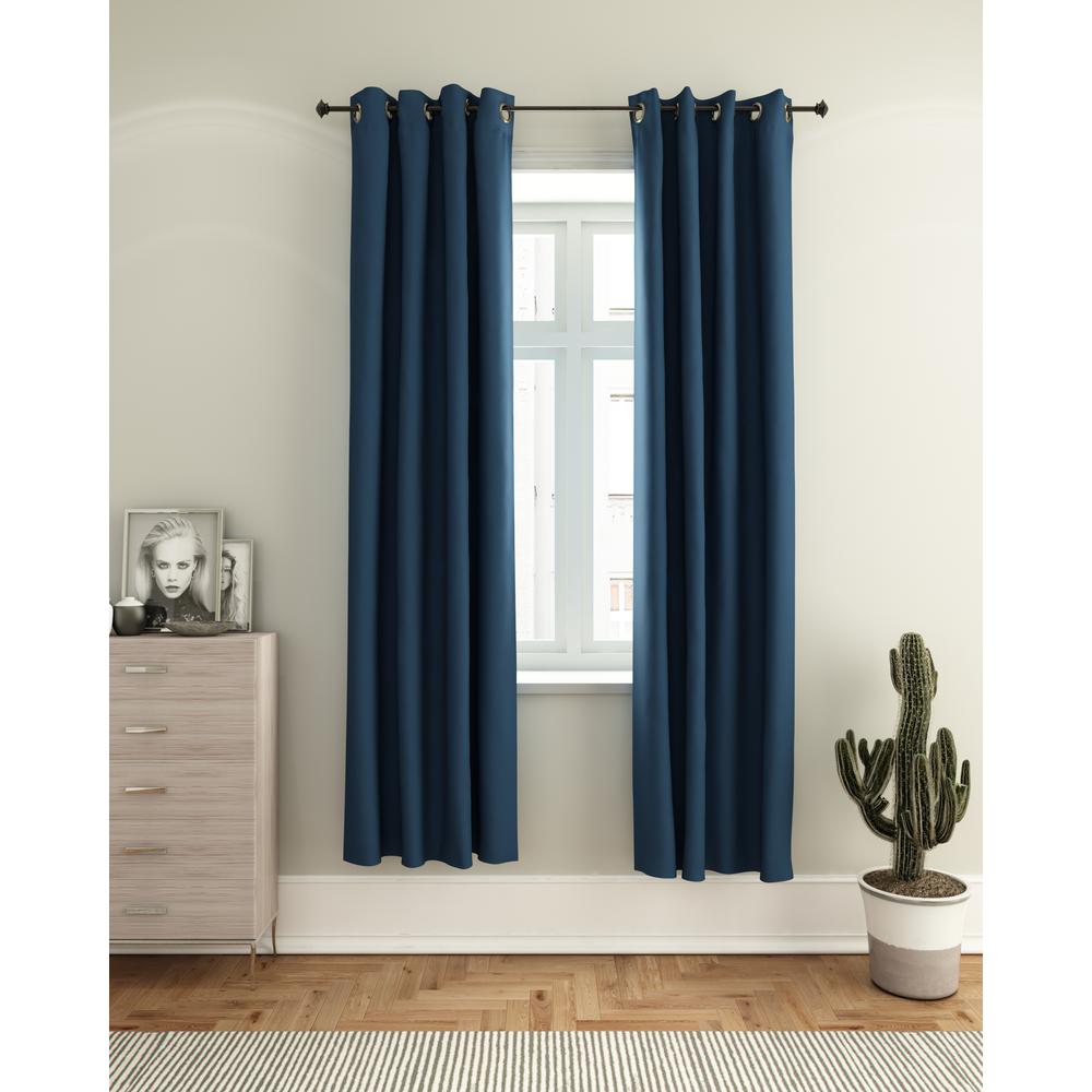Furinno Collins Blackout Curtain 52x84 in. 2 Panels, Dark Blue. Picture 2