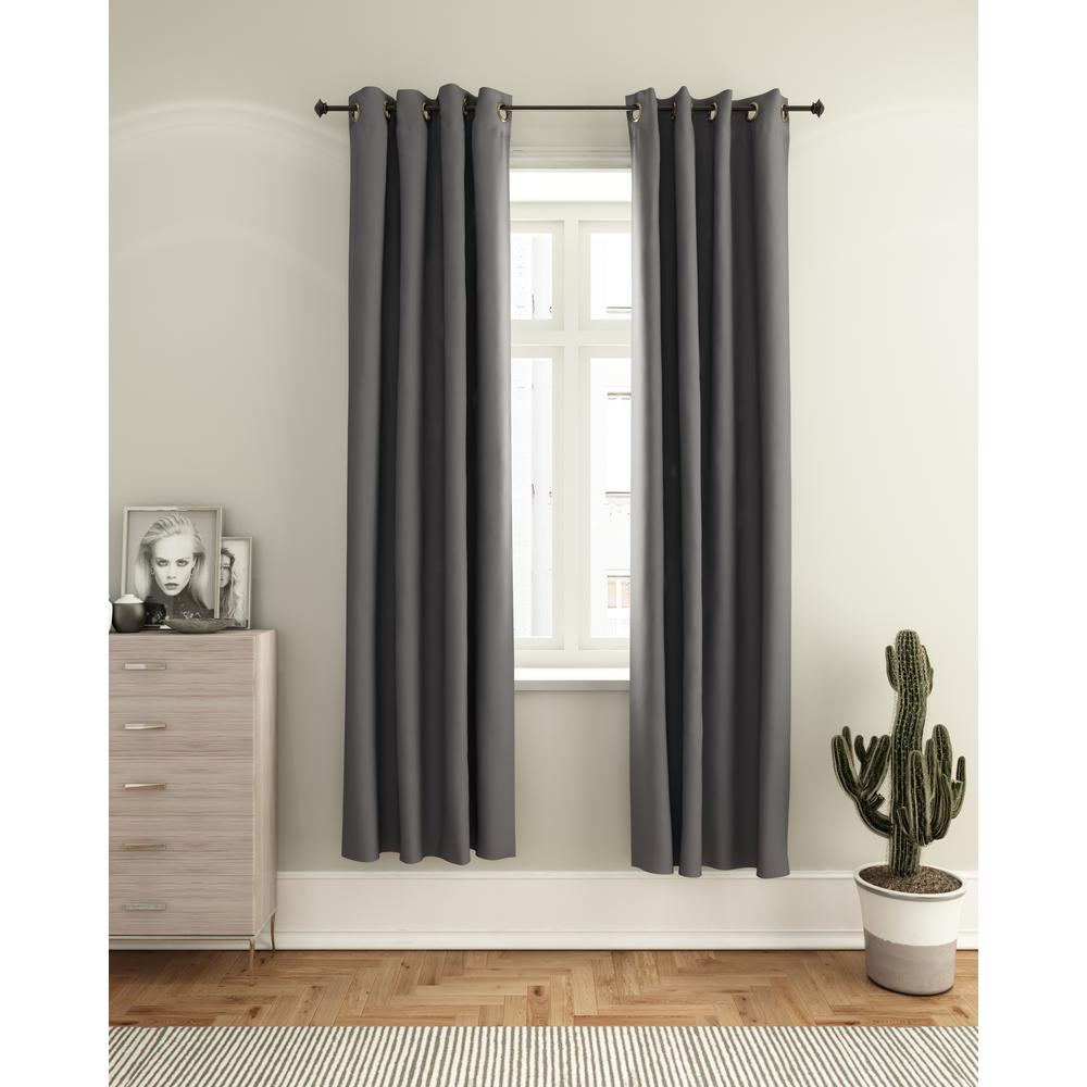 Furinno Collins Blackout Curtain 52x84 in. 2 Panels, Dark Grey. Picture 2
