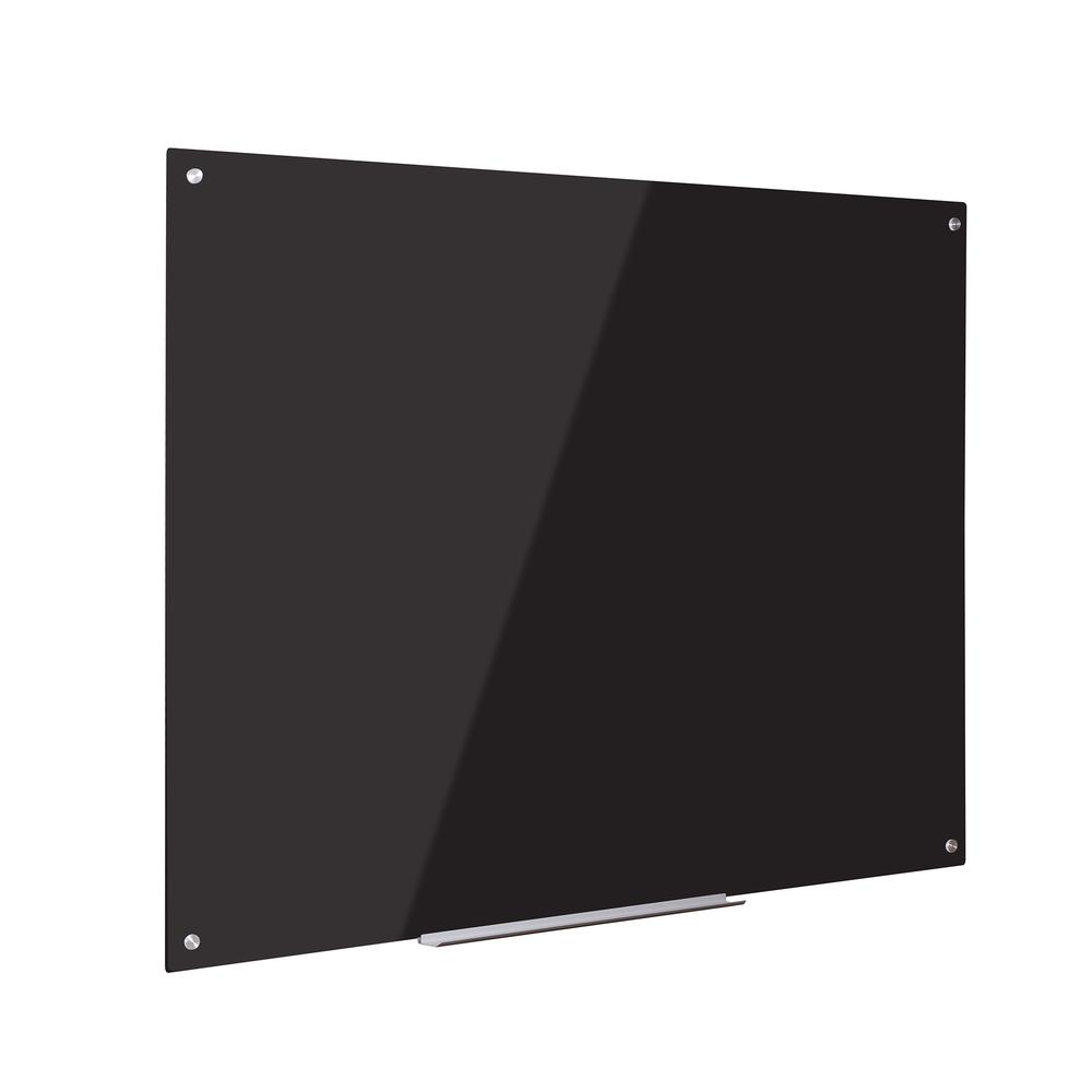 Furinno Eddington Magnetic Glass Dry Erase Board, 36 x 48 Inches, Black. Picture 3