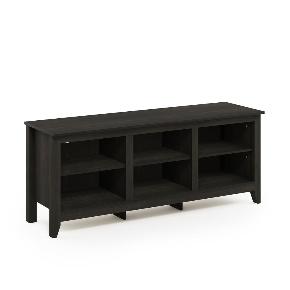 Furinno Jensen TV Stand with Shelves, for TV up to 60 Inch, Espresso. The main picture.