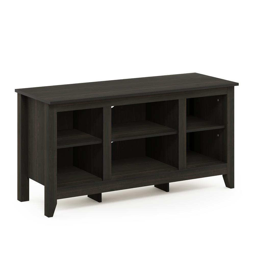 Furinno Jensen TV Stand with Shelves, for TV up to 47 Inch, Espresso. Picture 1