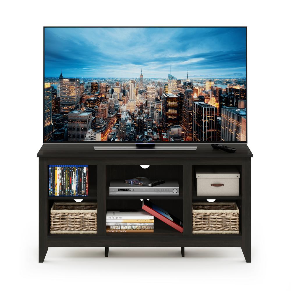 Furinno Jensen TV Stand with Shelves, for TV up to 47 Inch, Espresso. Picture 5