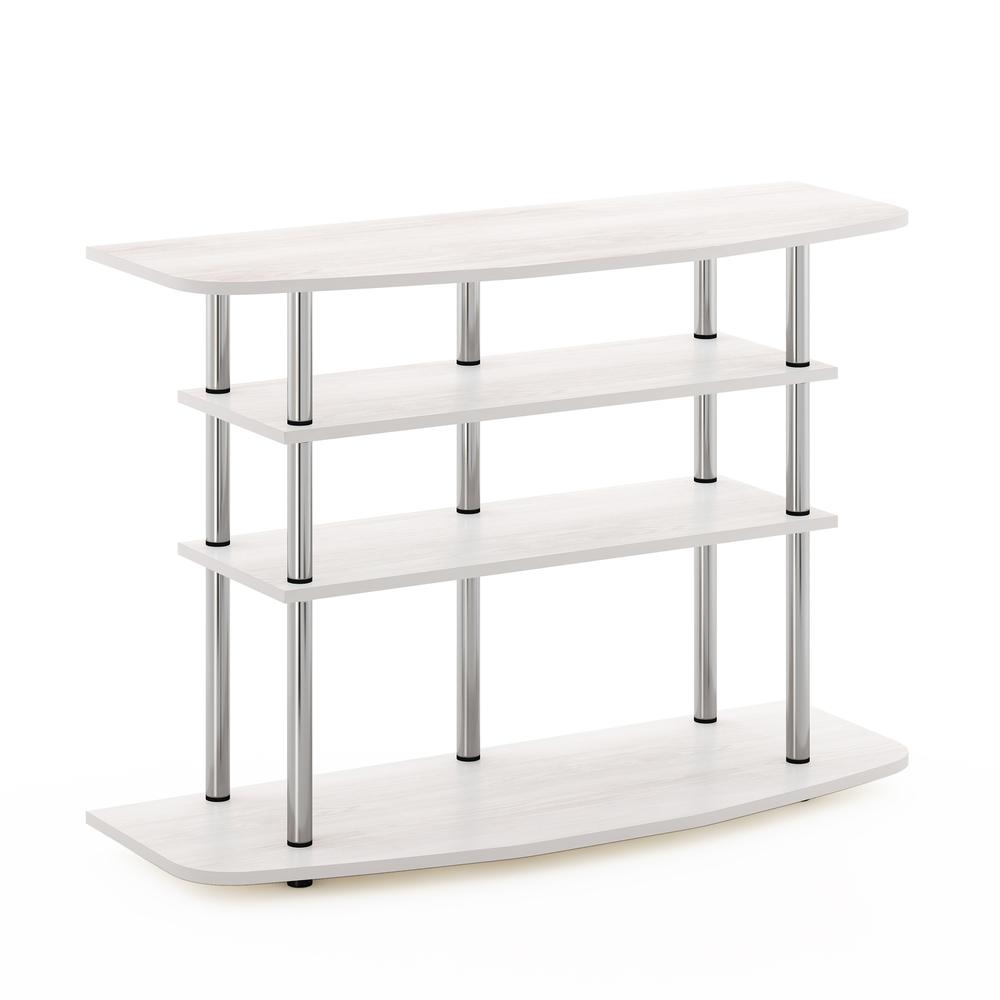 Furinno Frans Turn-N-Tube 4-Tier TV Stand for TV up to 46, White Oak. Picture 1
