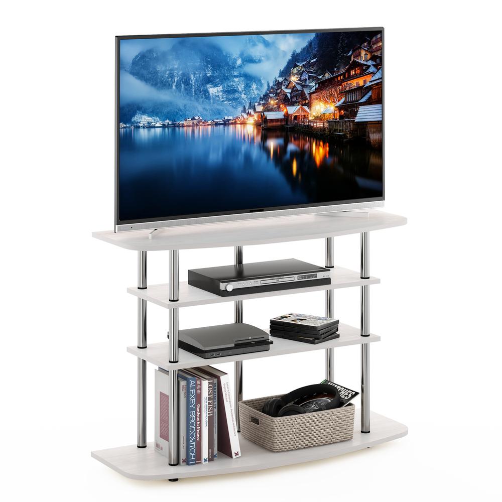 Furinno Frans Turn-N-Tube 4-Tier TV Stand for TV up to 46, White Oak. Picture 4