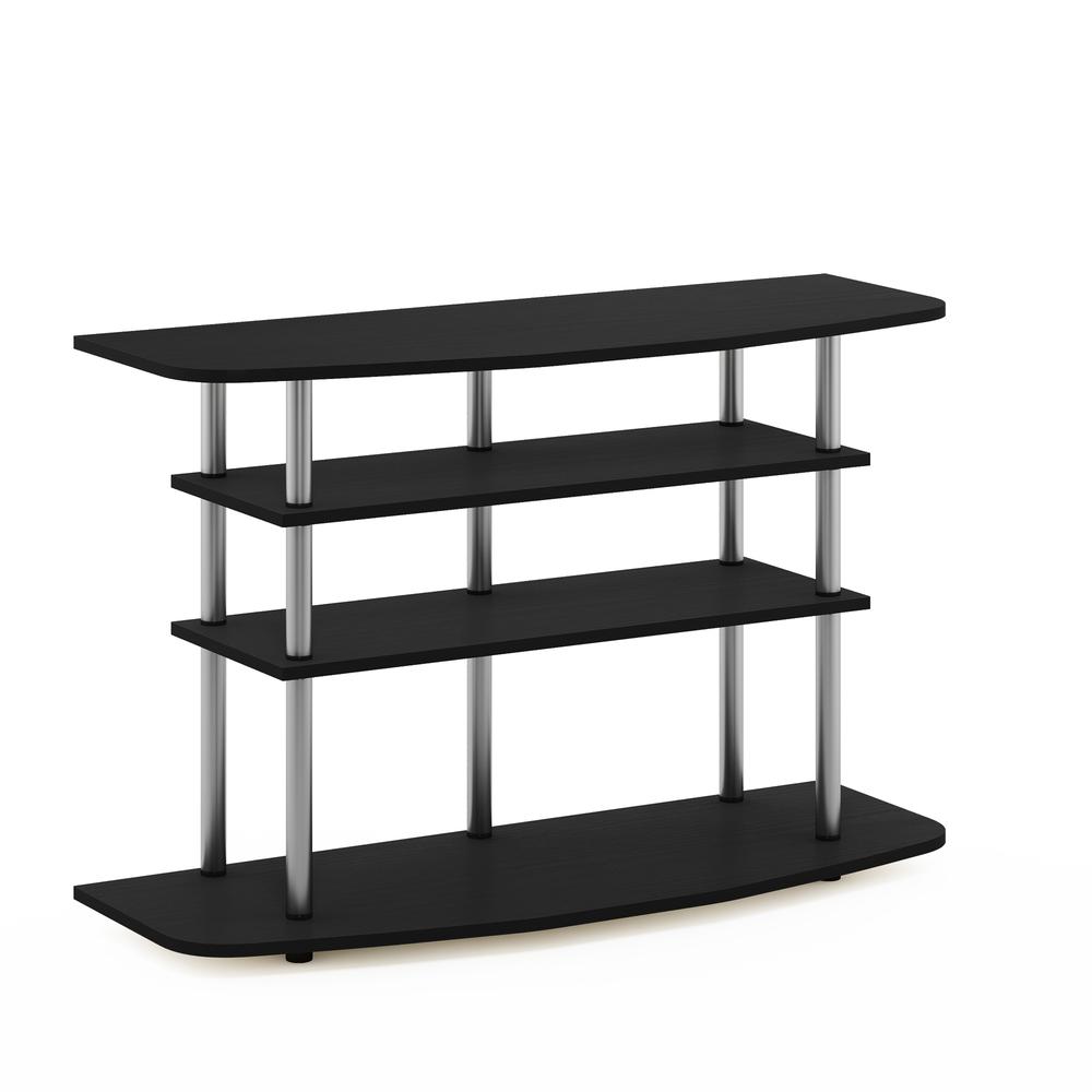 Furinno Frans Turn-N-Tube 4-Tier TV Stand for TV up to 46, Black Oak. Picture 1