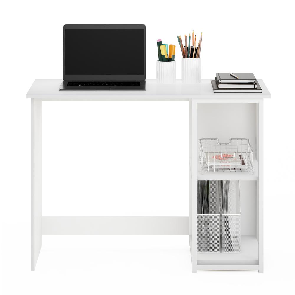 Furinno Camnus Modern Living Computer Desk 40 Inch, Solid White/White. Picture 5