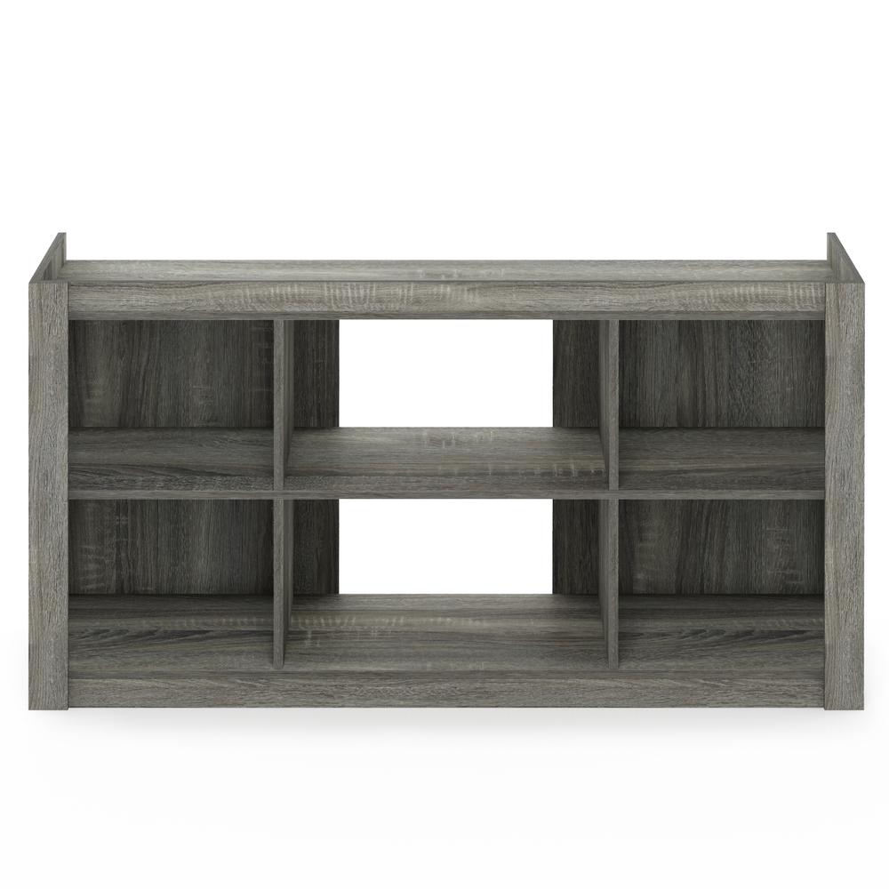 Furinno Fowler Multipurpose TV Stand Bookshelves, French Oak Grey. Picture 3