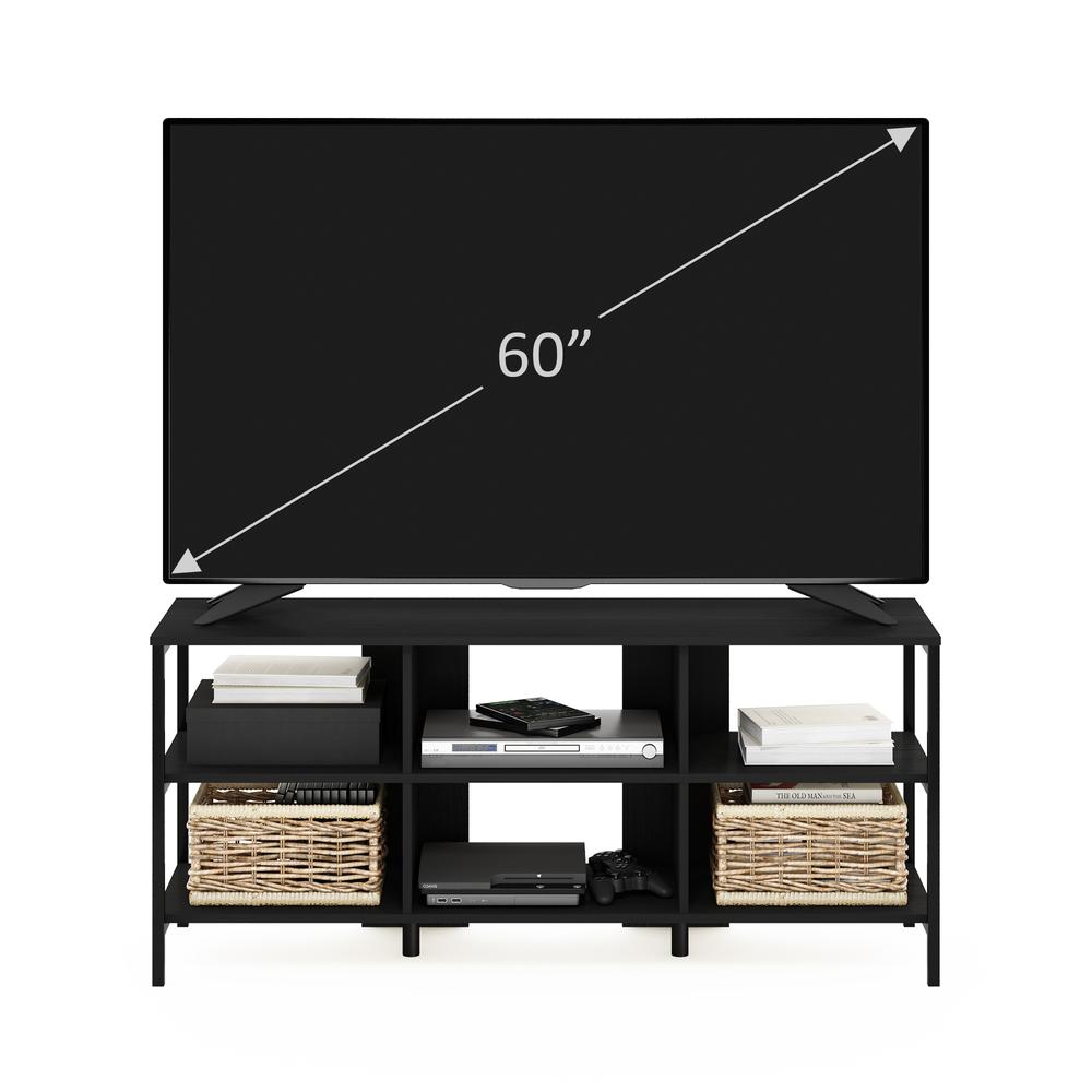 Furinno Camnus Modern Living TV Stand for TVs up to 60 Inch, Americano/Black. Picture 5