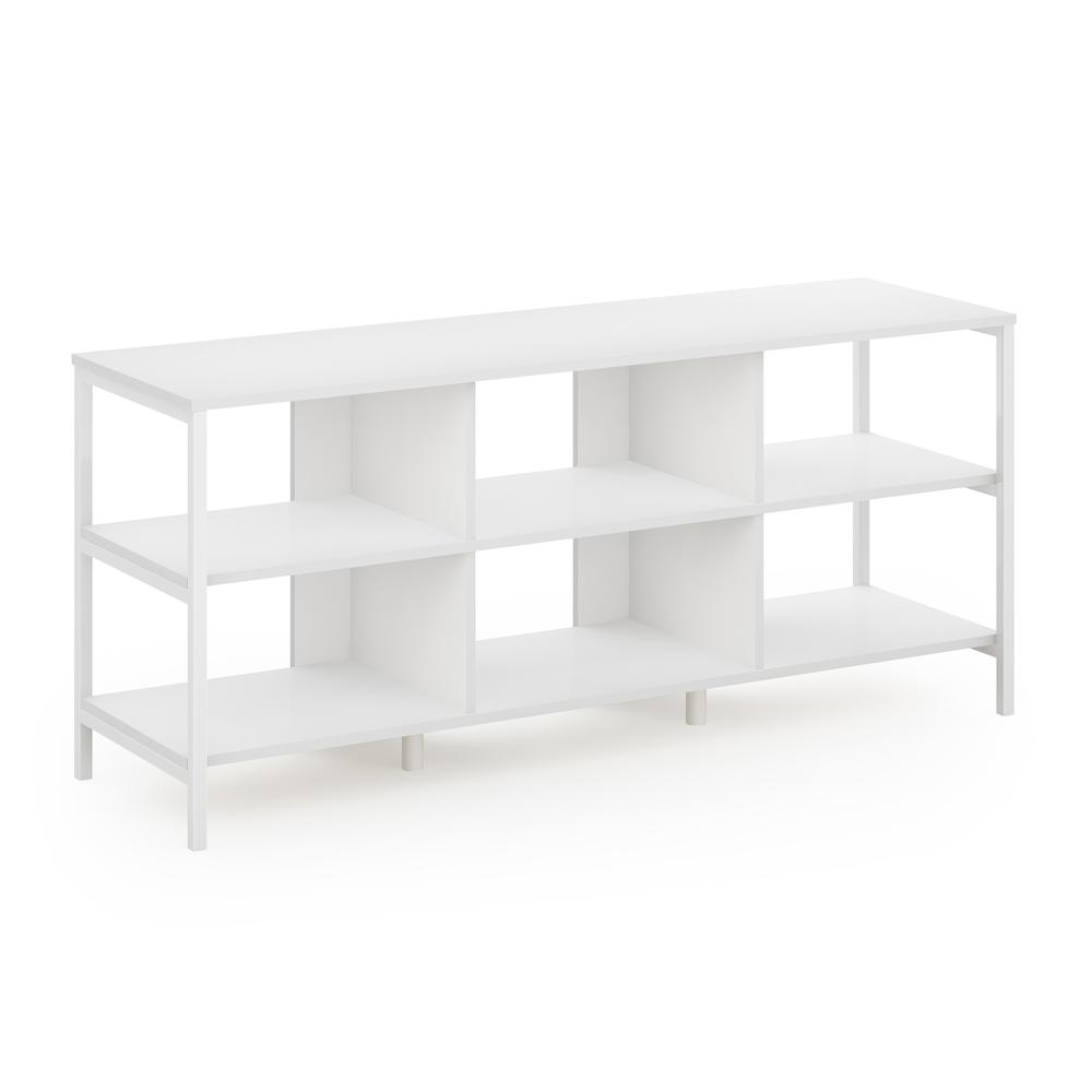 Furinno Camnus Modern Living TV Stand for TVs up to 60 Inch, Solid White/White. Picture 1