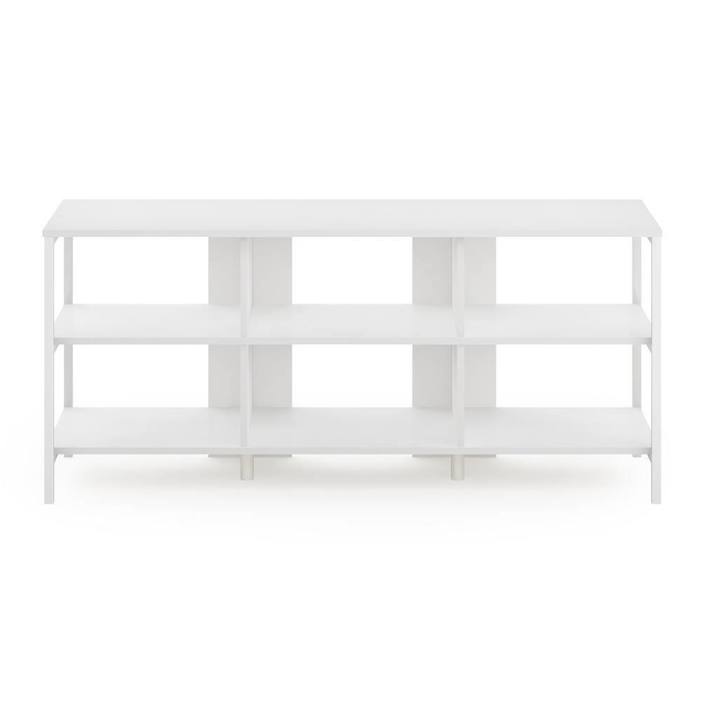 Furinno Camnus Modern Living TV Stand for TVs up to 60 Inch, Solid White/White. Picture 3