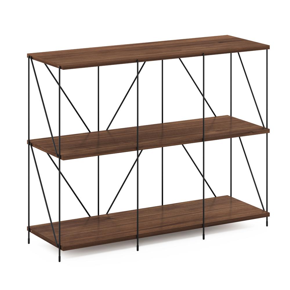 Furinno Besi 3 x 2 Industrial Multipurpose Shelf Display Rack with Metal Frame, Walnut Cove. Picture 1