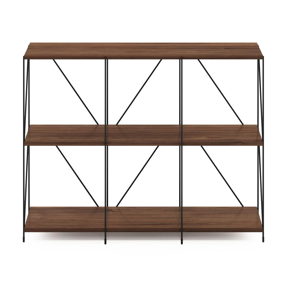 Furinno Besi 3 x 2 Industrial Multipurpose Shelf Display Rack with Metal Frame, Walnut Cove. Picture 3