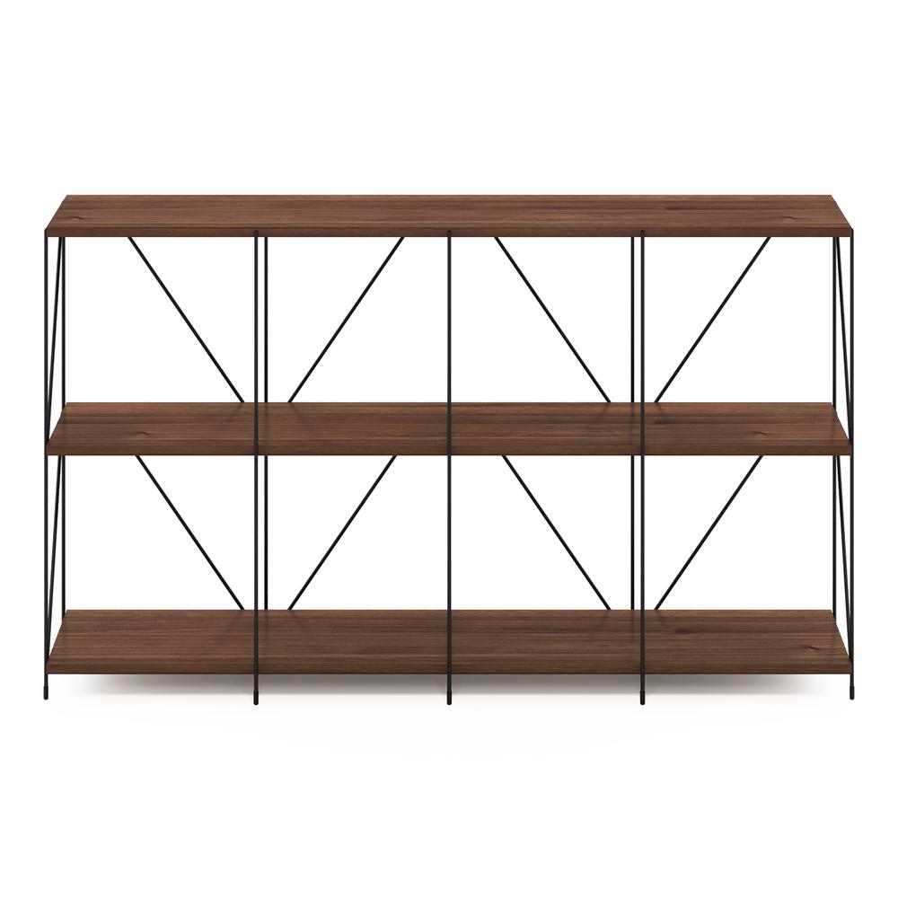 Furinno Besi 4 x 2 Industrial Multipurpose Shelf Display Rack with Metal Frame, Walnut Cove. Picture 3