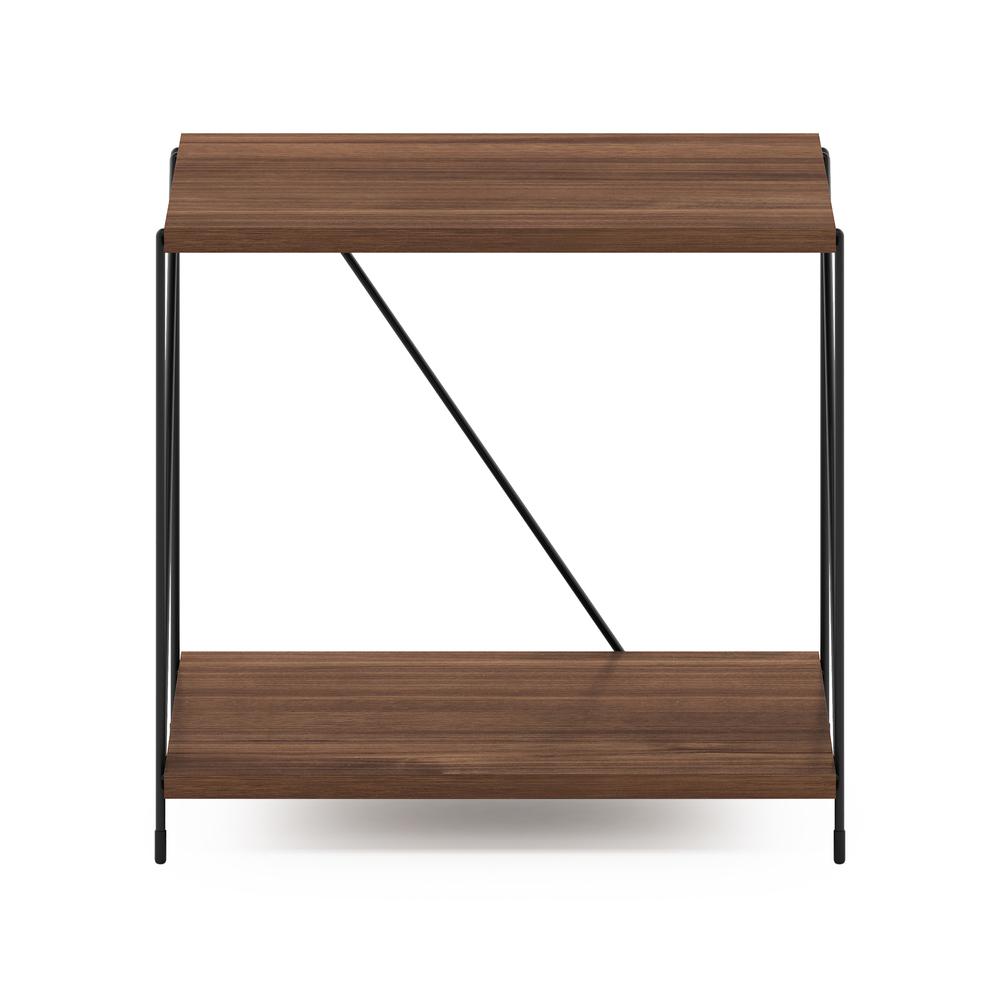 Furinno Besi Industrial Multipurpose Side Table with Metal Frame, Walnut Cove. Picture 3