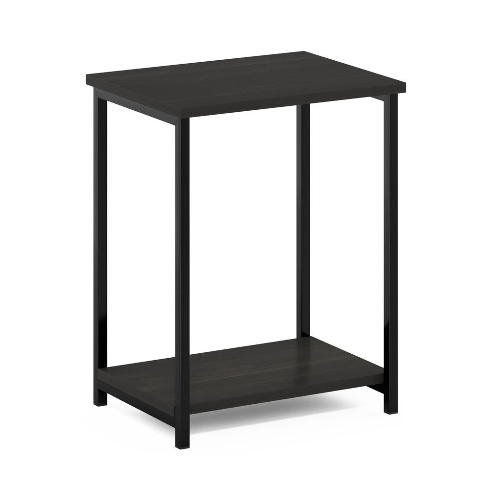 Furinno Simplistic Industrial Metal Frame End Table, 1-Pack, Espresso. Picture 1