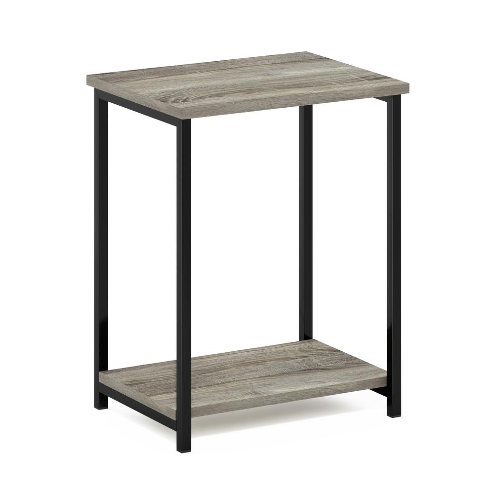 Furinno Simplistic Industrial Metal Frame End Table, 1-Pack, French Oak. Picture 1