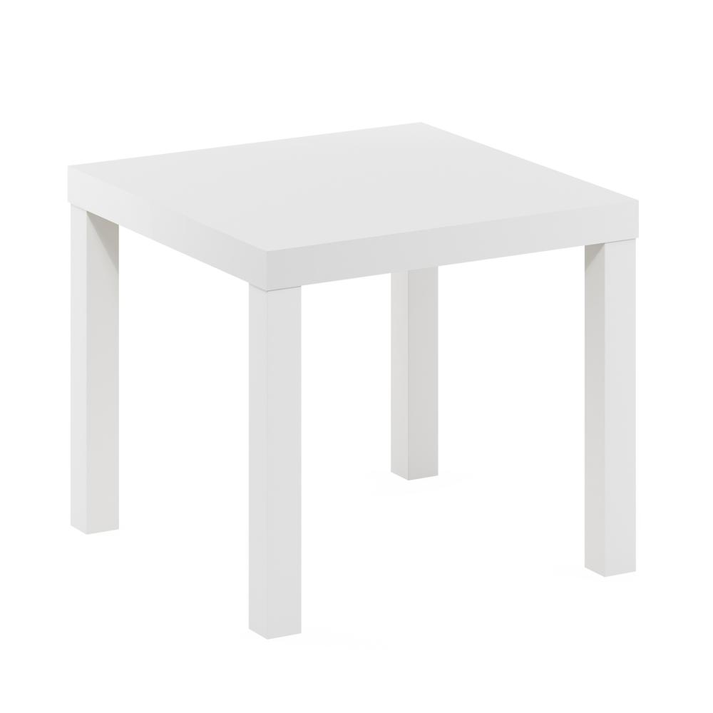 Furinno Classic Homey Square Side Table, White. Picture 1