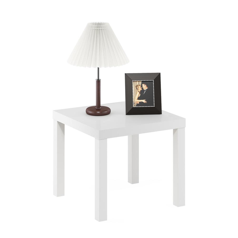 Furinno Classic Homey Square Side Table, White. Picture 3