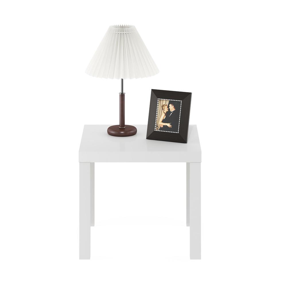 Furinno Classic Homey Square Side Table, White. Picture 4