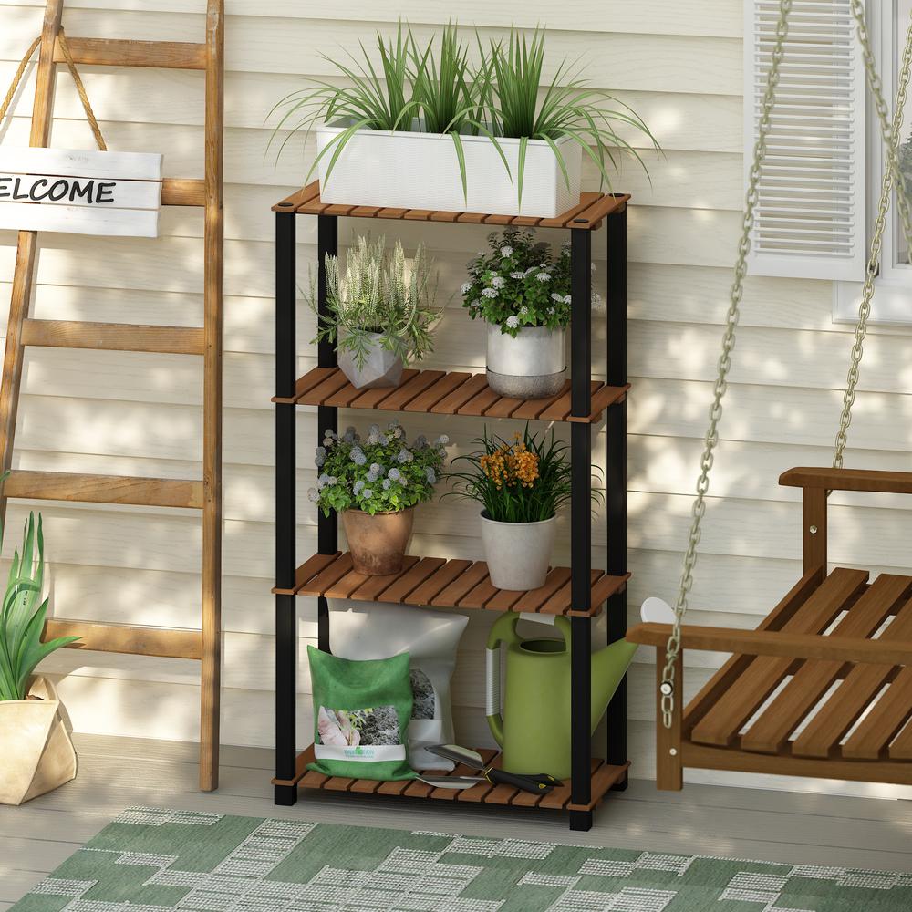 Pangkor 4-Tier Turn-N-Tube Indoor Outdoor Plant Shelf Wood Stand. Picture 6