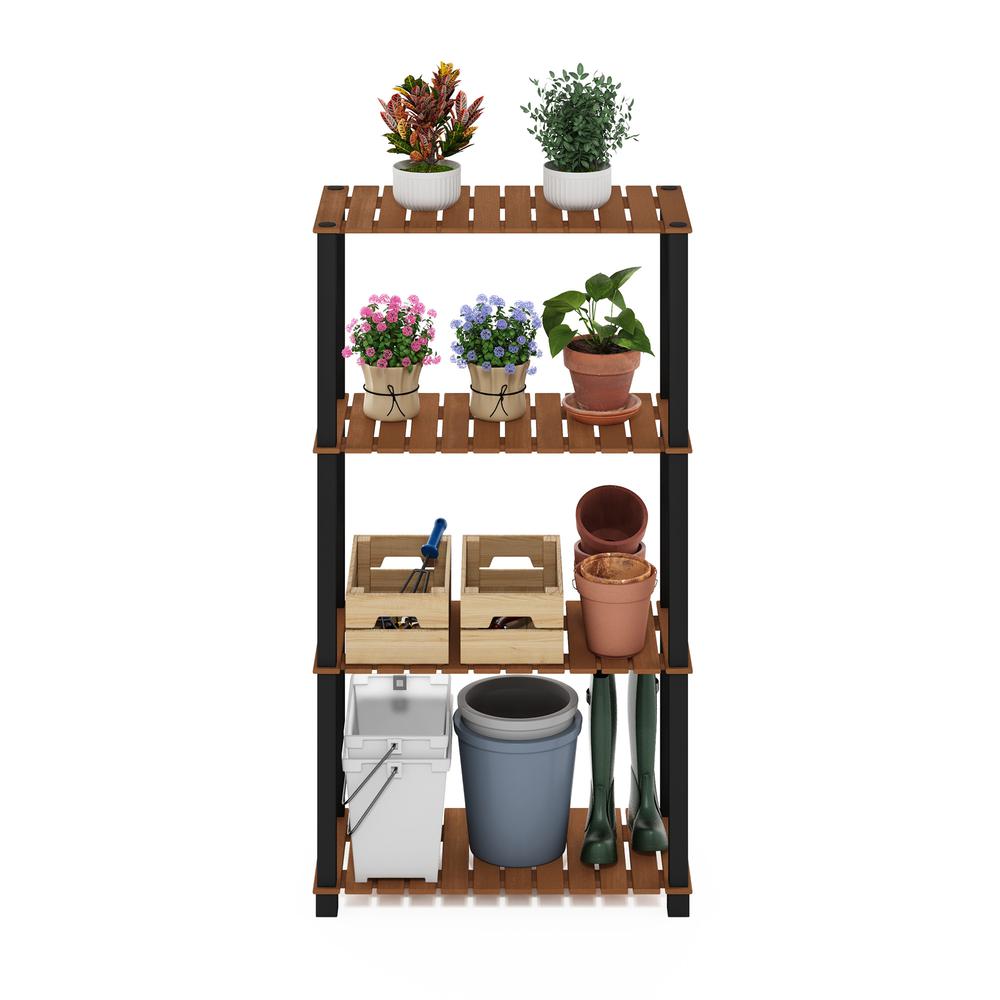 Pangkor 4-Tier Turn-N-Tube Indoor Outdoor Plant Shelf Wood Stand. Picture 4