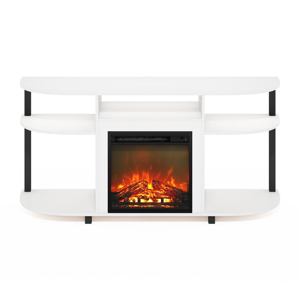 Entertainment Center Stand with Fireplace for TV up to 55 Inch, Solid White. Picture 2