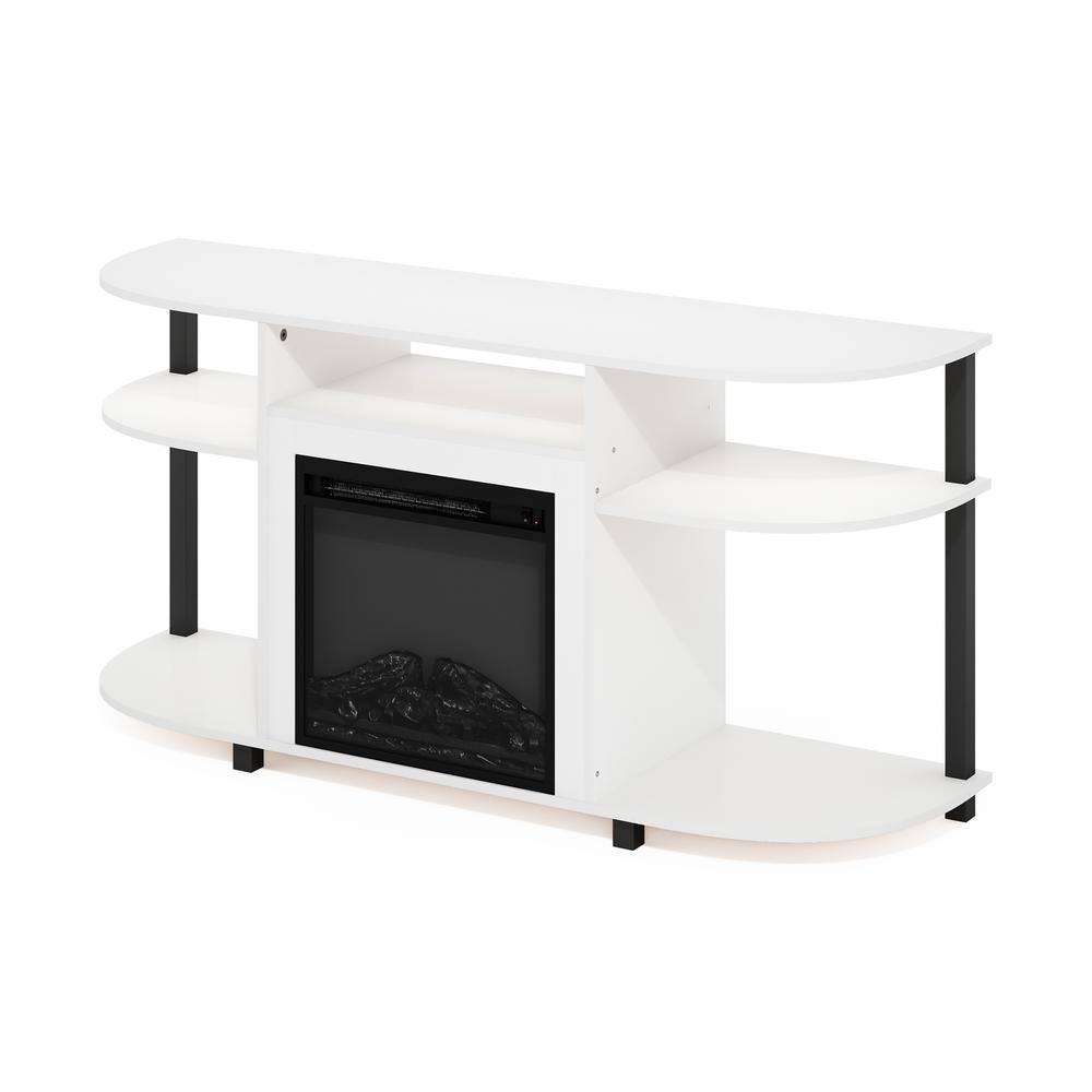 Entertainment Center Stand with Fireplace for TV up to 55 Inch, Solid White. Picture 5