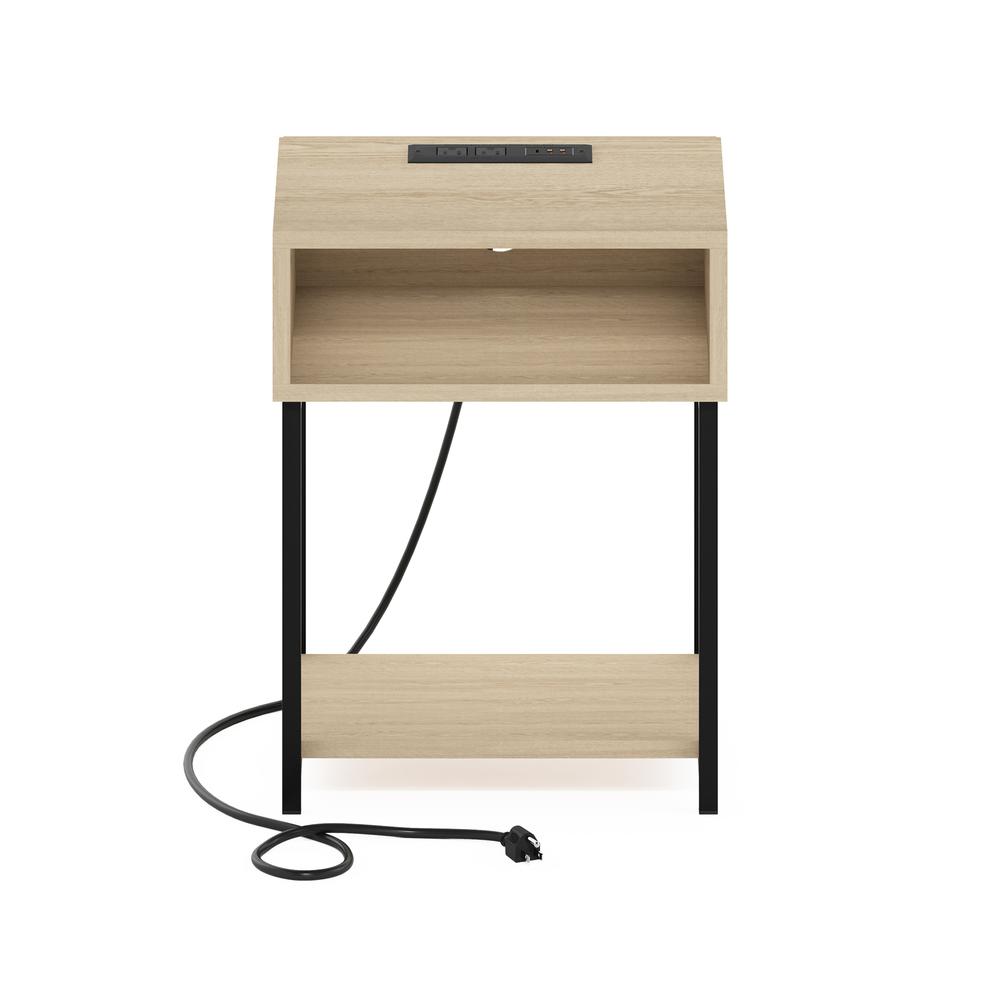 Moretti USB and Type-C Charging Port Open Storage Side Table. Picture 2