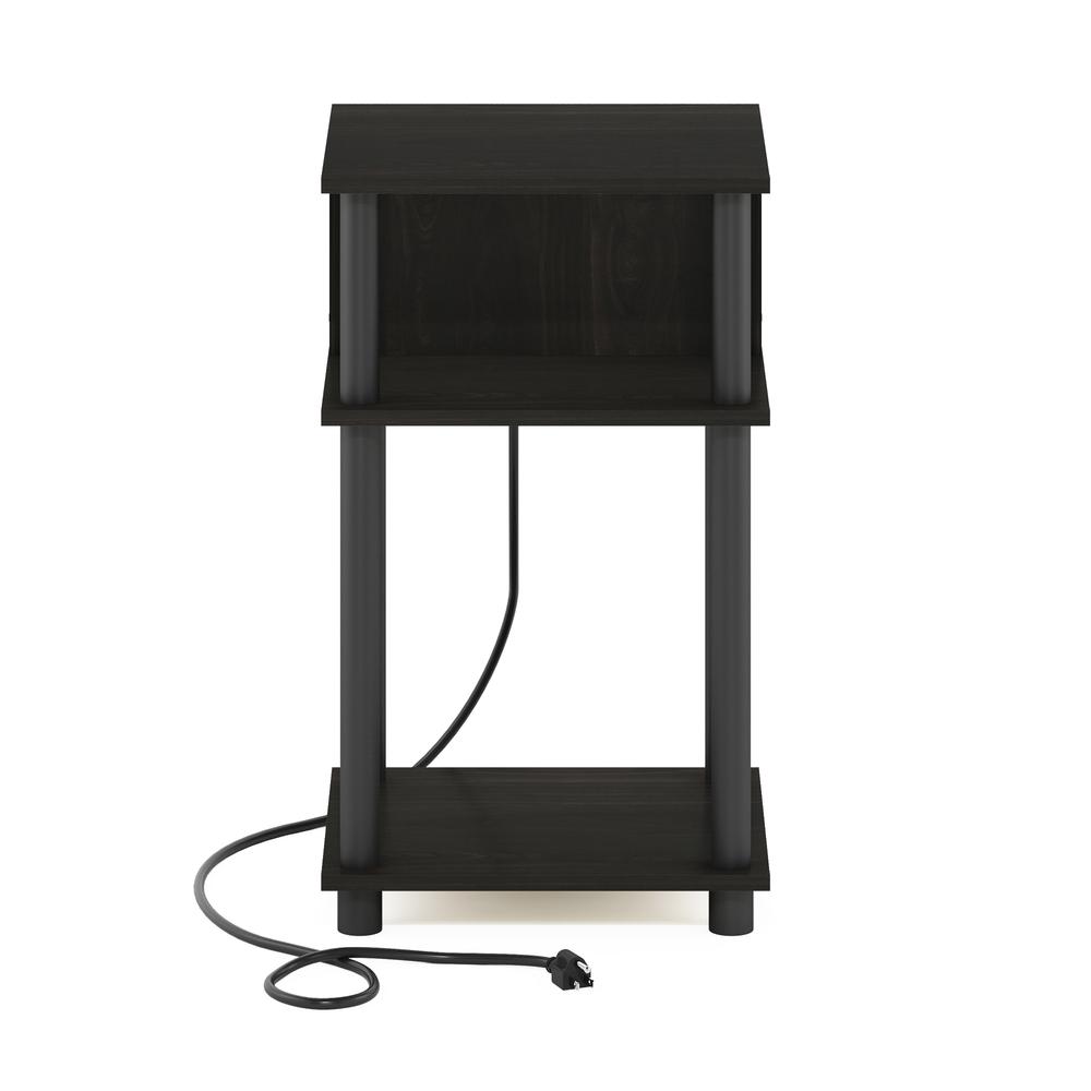 Just 3-Tier Turn-N-Tube Open Storage End Table, Espresso/Black. Picture 3