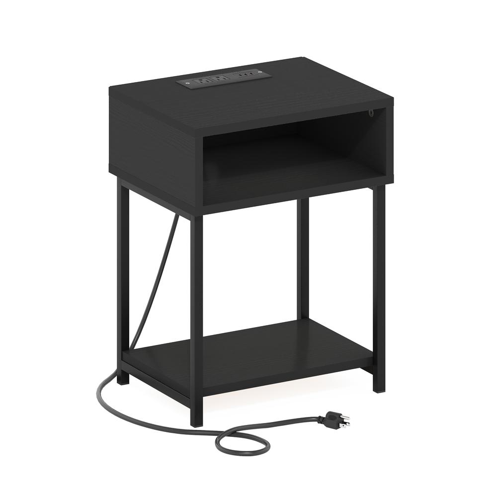 Moretti USB and Type-C Charging Port Open Storage Side Table. Picture 1