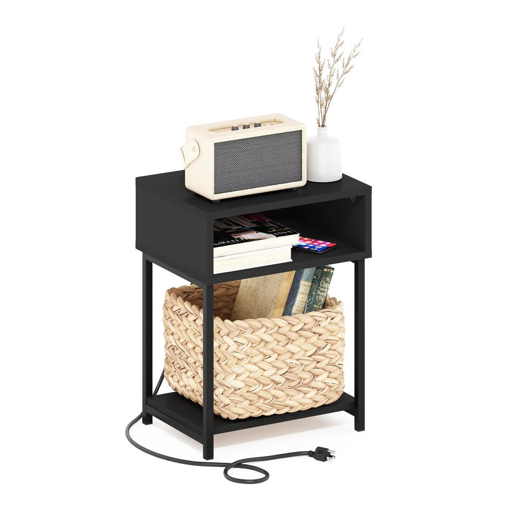 Moretti USB and Type-C Charging Port Open Storage Side Table. Picture 3