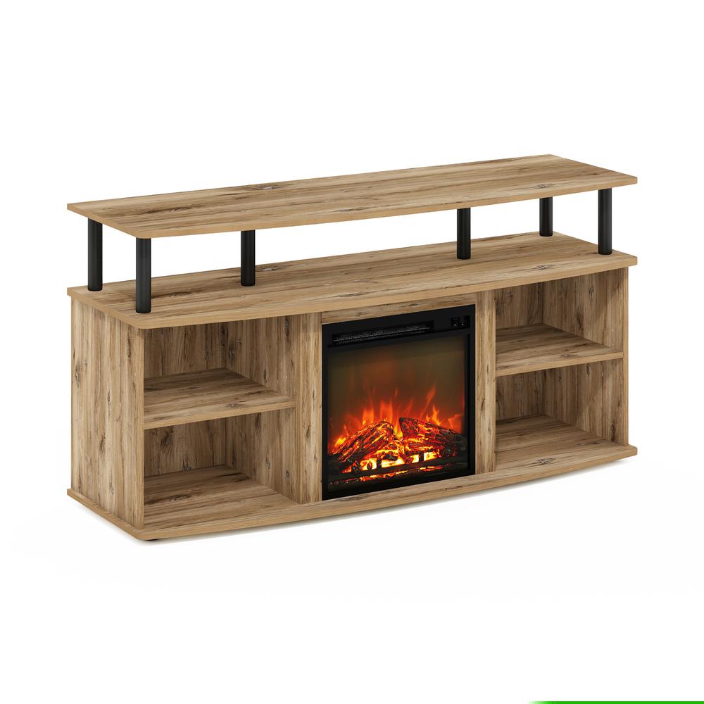 Open Shelving Storage Fireplace Entertainment Center for TV up to 55 Inch. Picture 1