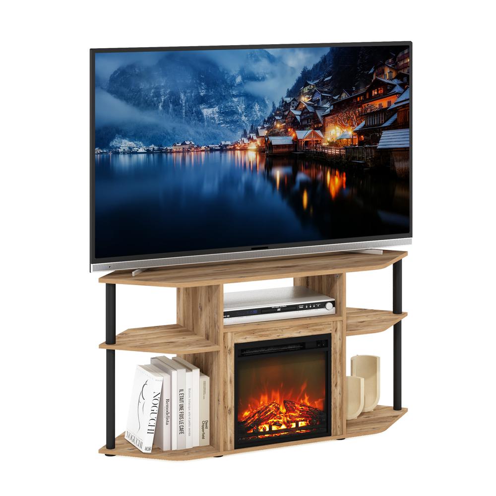 Open Storage Corner Fireplace TV Entertainment Center for TV up to 55 Inch. Picture 4