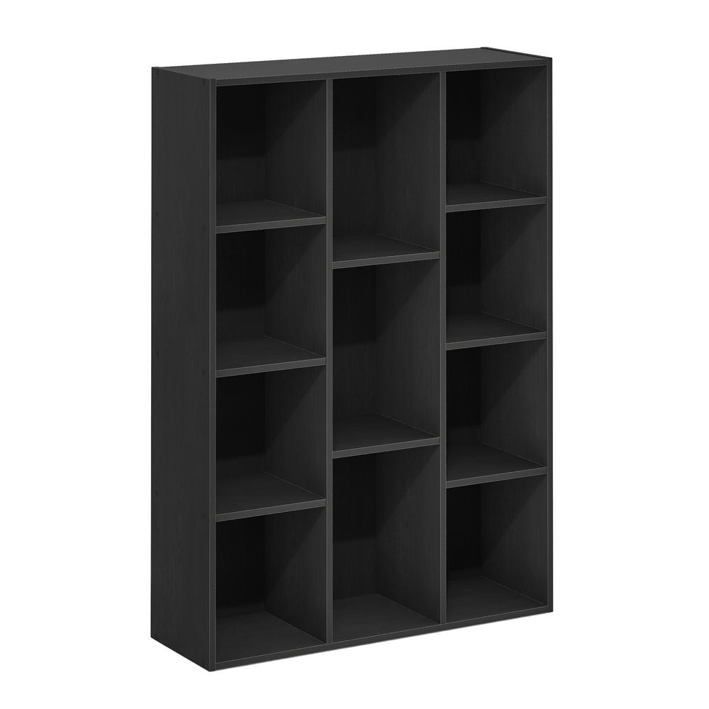 Furinno Luder 11-Cube Reversible Open Shelf Bookcase, Blackwood. Picture 1