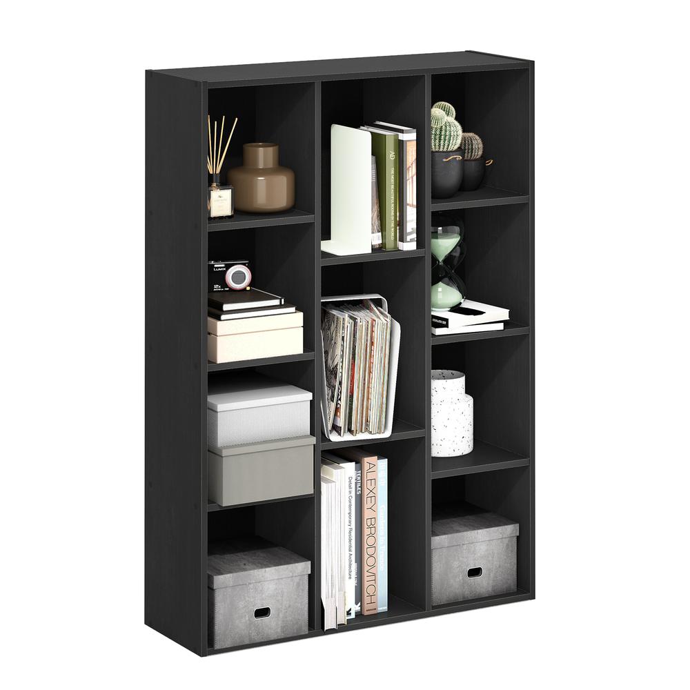 Furinno Luder 11-Cube Reversible Open Shelf Bookcase, Blackwood. Picture 4