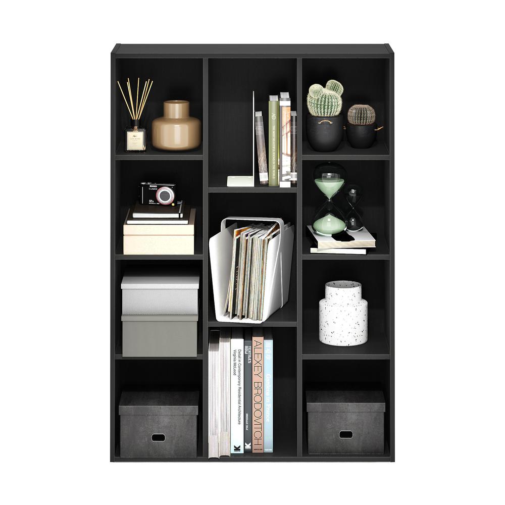 Furinno Luder 11-Cube Reversible Open Shelf Bookcase, Blackwood. Picture 5