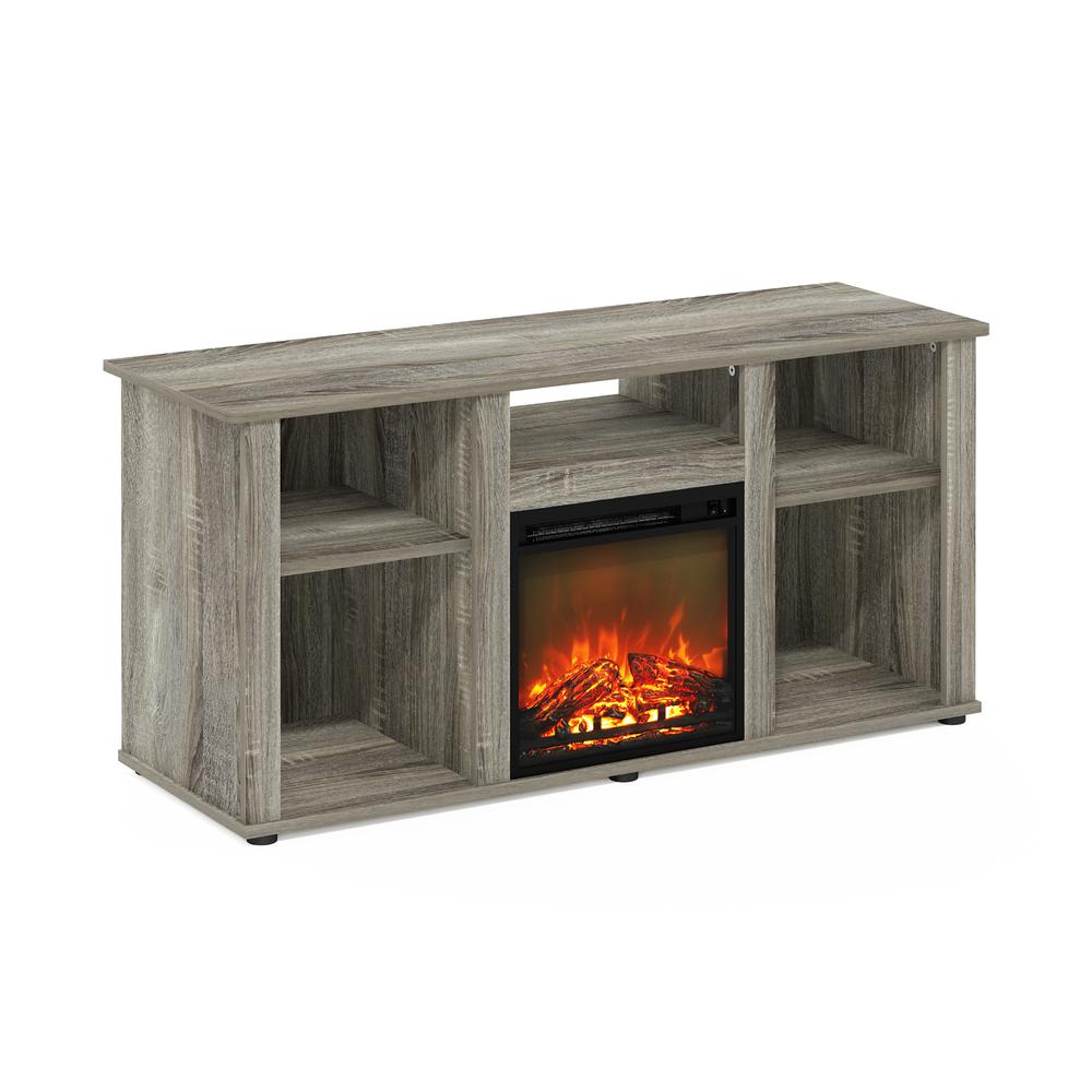 Fireplace TV Entertainment Center with Open Storage Compartment for TV up to 55". Picture 1
