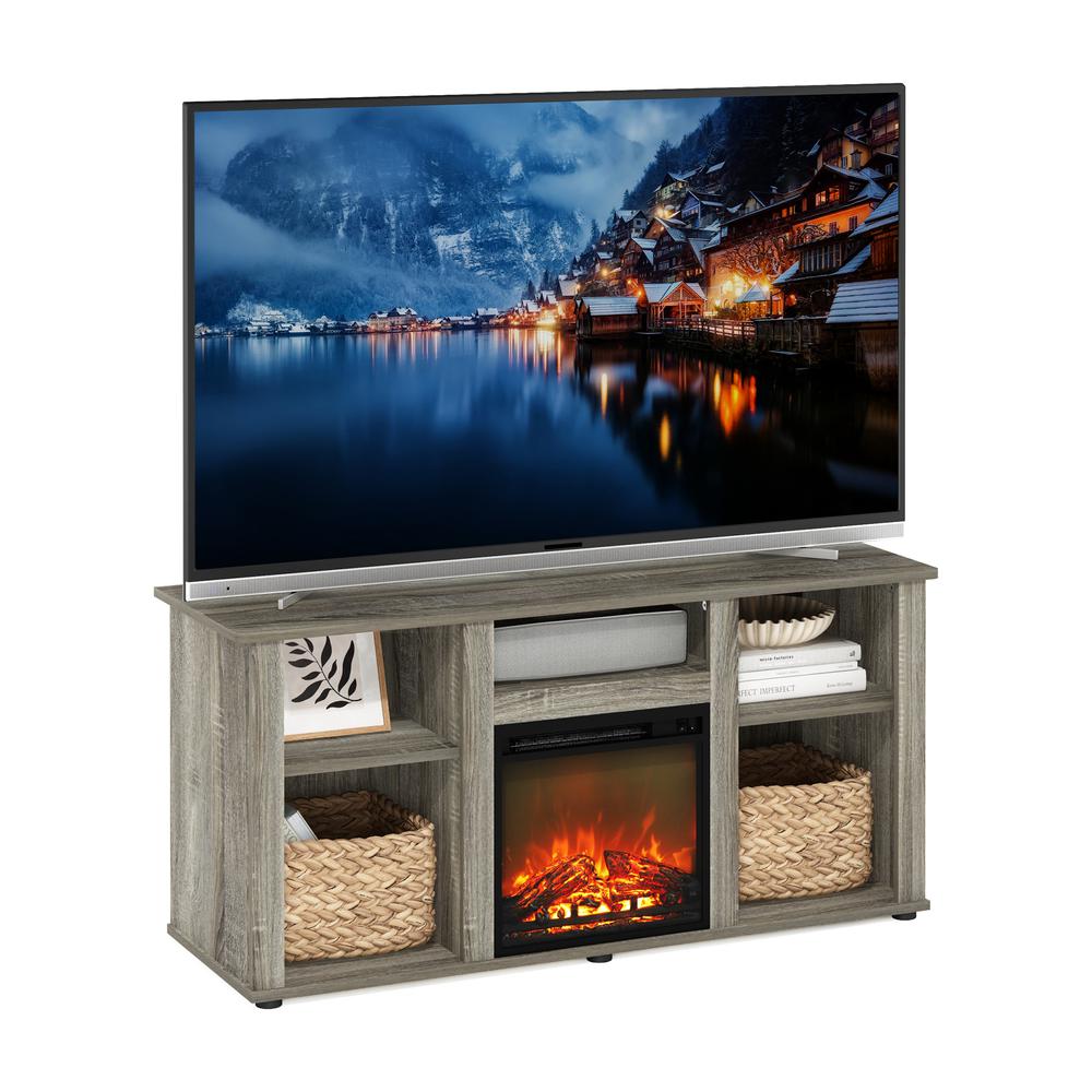 Fireplace TV Entertainment Center with Open Storage Compartment for TV up to 55". Picture 4