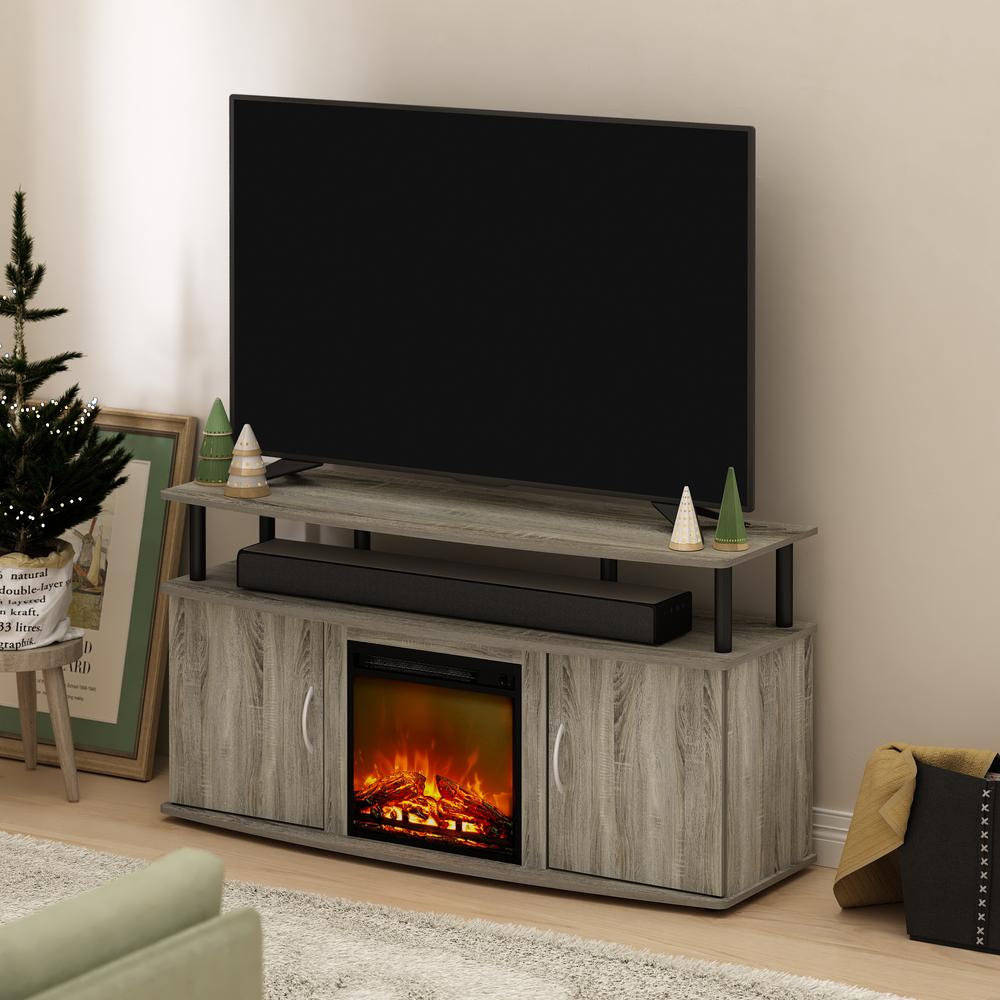 Fireplace Entertainment Center with Doors Storage Cabinet for TV up to 55 Inch. Picture 8