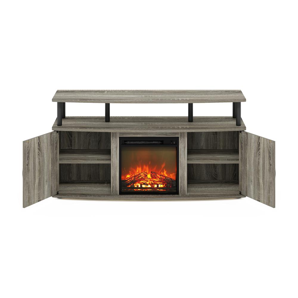 Fireplace Entertainment Center with Doors Storage Cabinet for TV up to 55 Inch. Picture 4