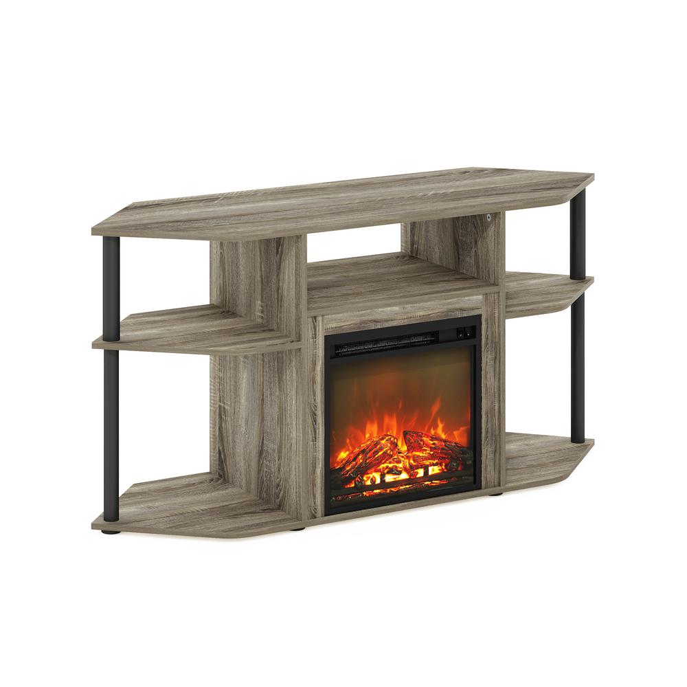 Open Storage Corner Fireplace TV Entertainment Center for TV up to 55 Inch. Picture 1