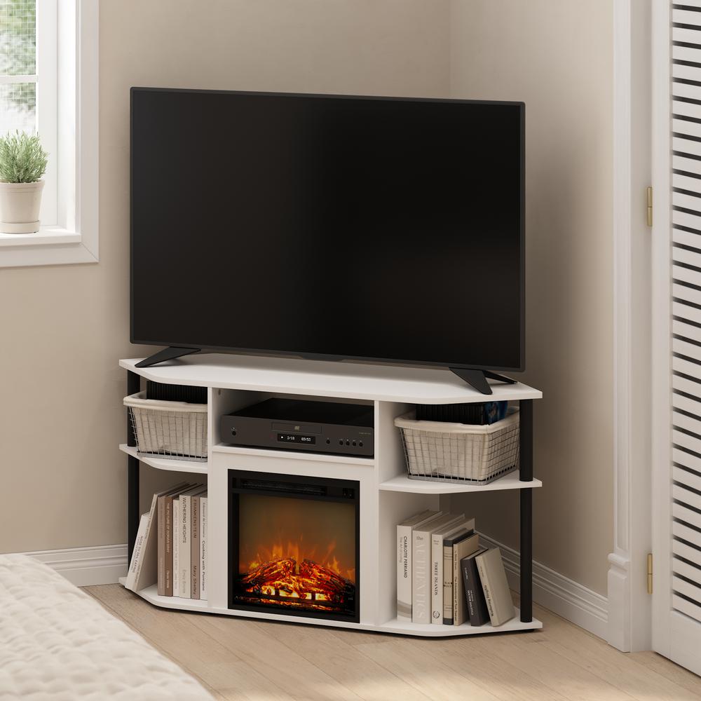 Open Storage Corner Fireplace TV Entertainment Center for TV up to 55 Inch. Picture 7