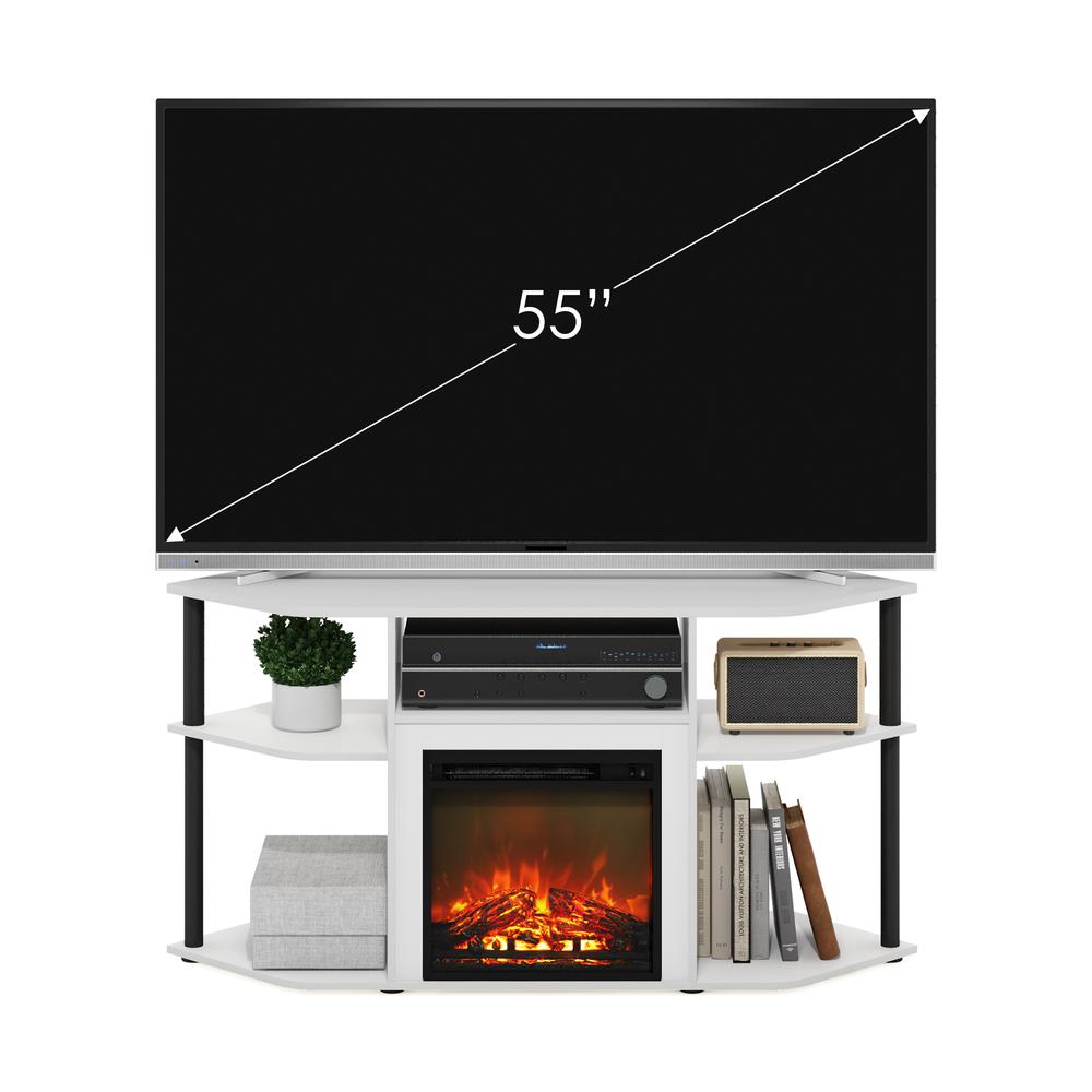 Open Storage Corner Fireplace TV Entertainment Center for TV up to 55 Inch. Picture 5