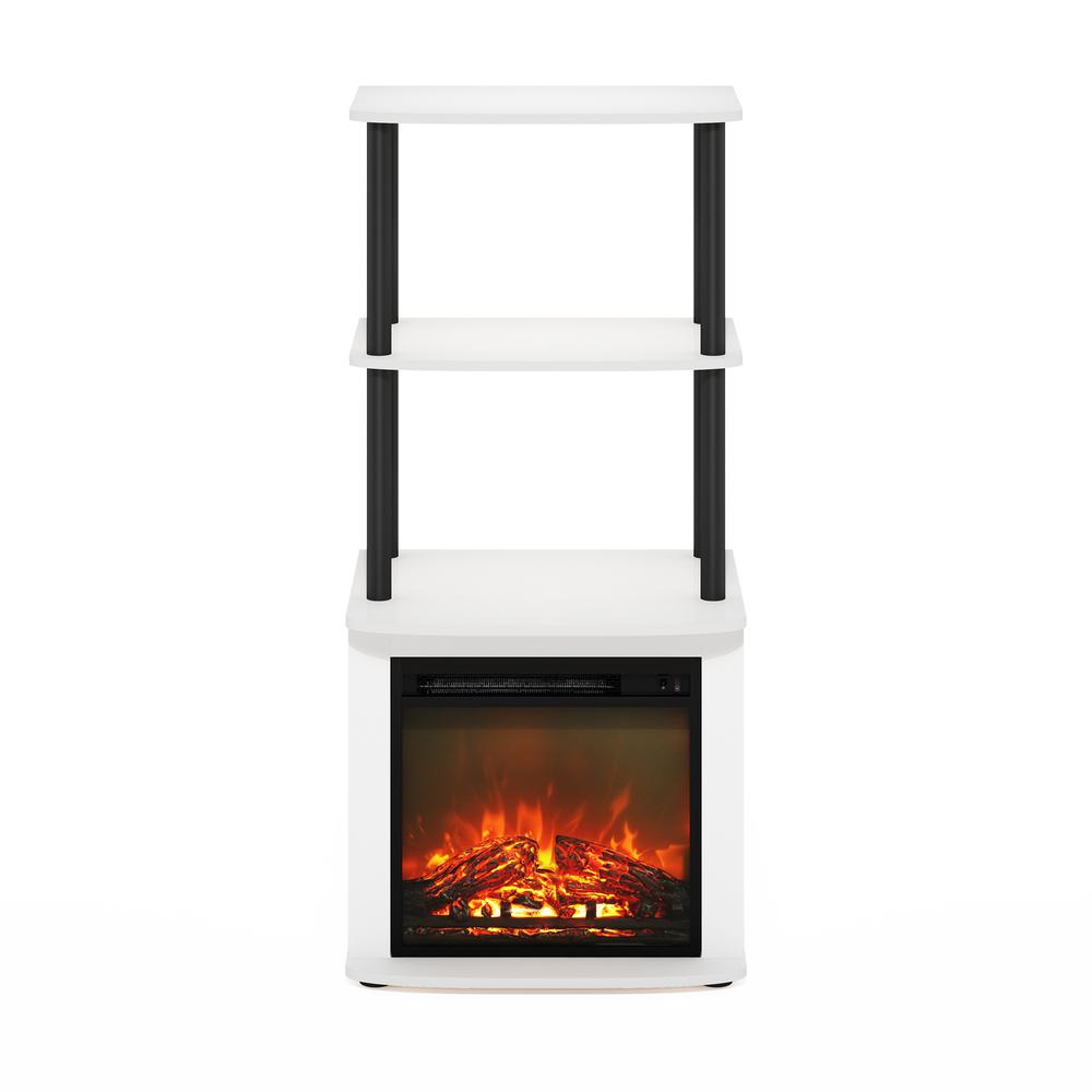 TV Entertainment Side Table Display Rack with Fireplace Insert. Picture 2