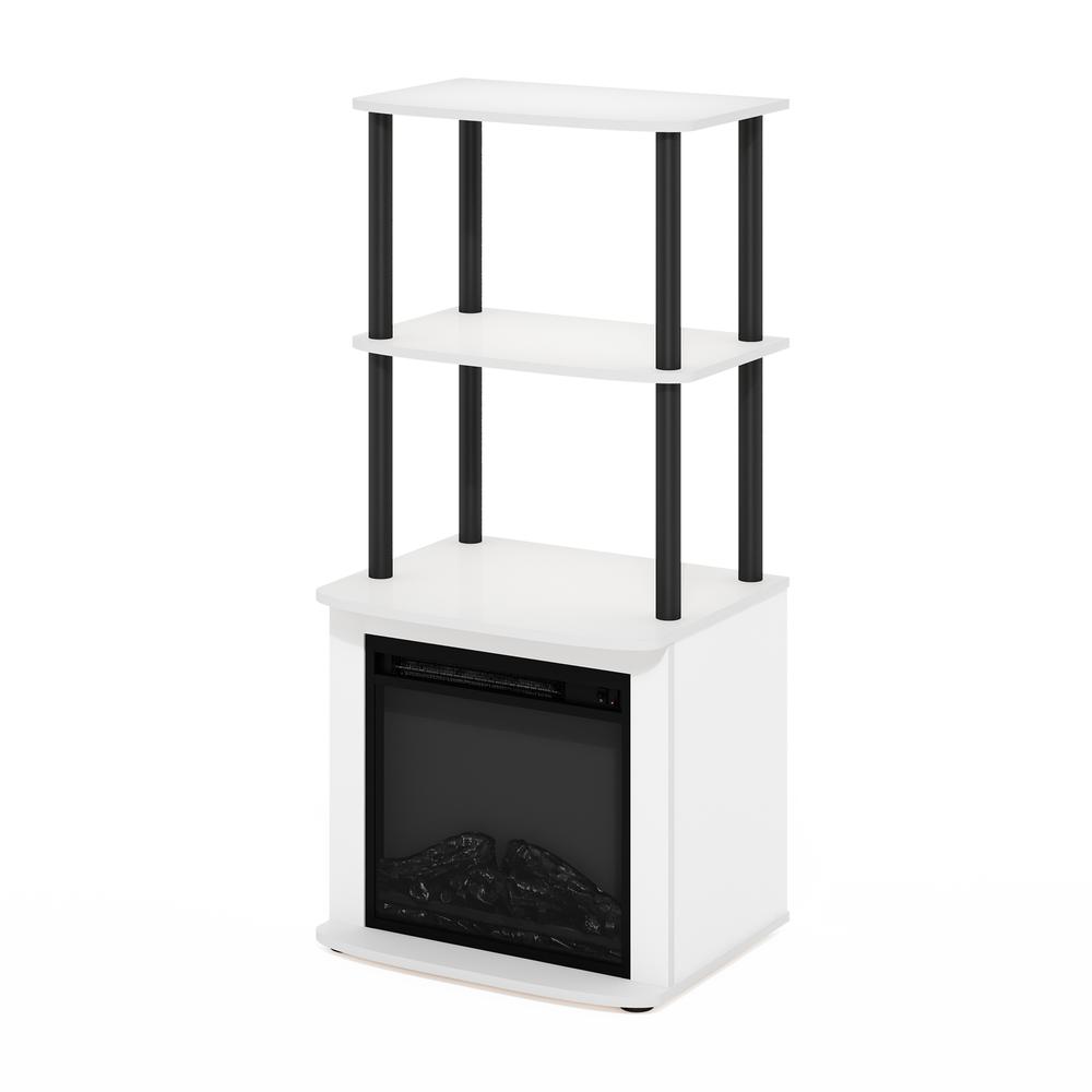 TV Entertainment Side Table Display Rack with Fireplace Insert. Picture 5
