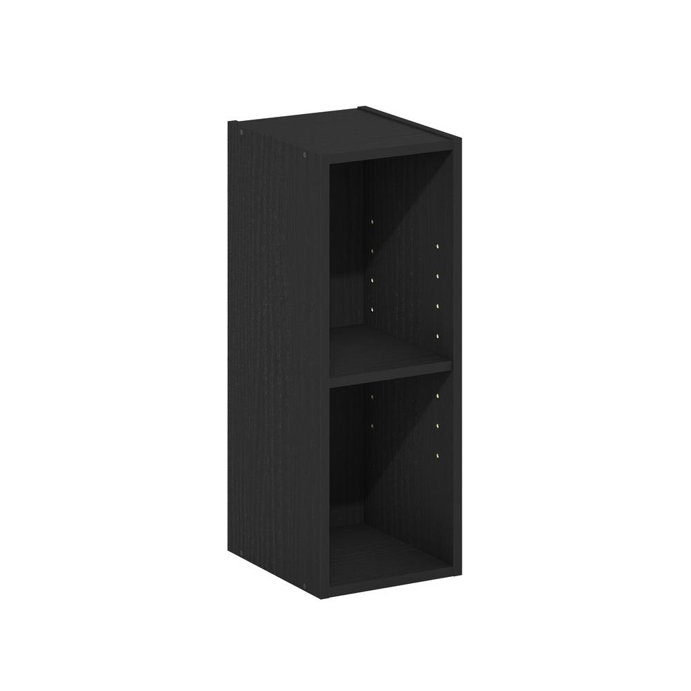 Fulda 2-Tier Space Saving Storage Shelf Bookcase, 8-Inch Width, Blackwood. Picture 1