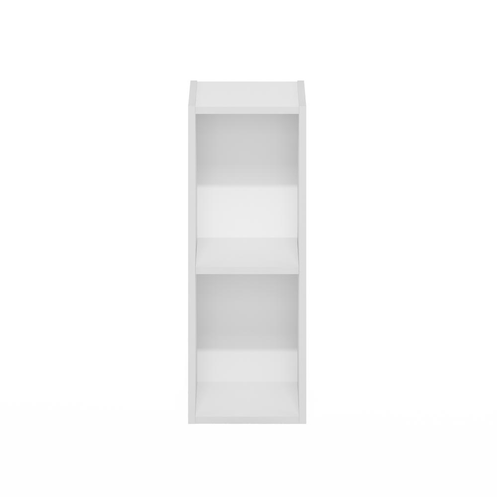 Fulda 2-Tier Space Saving Storage Shelf Bookcase, 8-Inch Width, White. Picture 3
