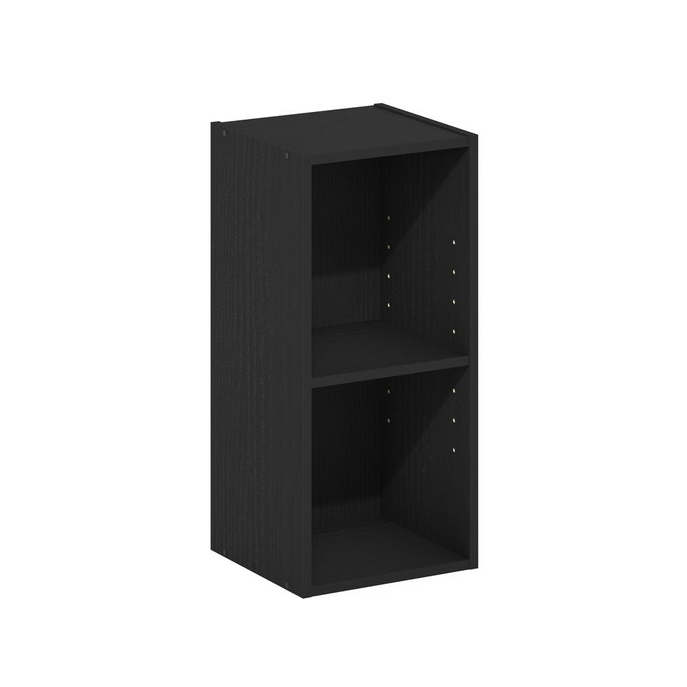 Fulda 2-Tier Space Saving Storage Shelf Bookcase, 10-Inch Width, Blackwood. Picture 1