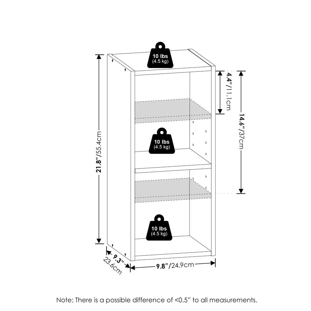 Fulda 2-Tier Space Saving Storage Shelf Bookcase, 10-Inch Width, Blackwood. Picture 2